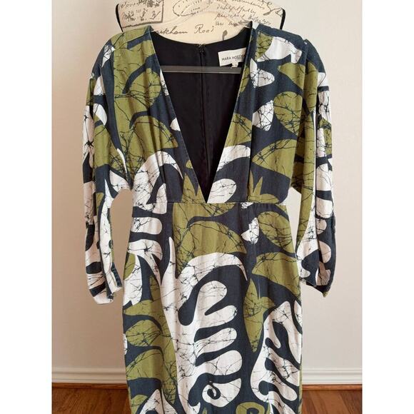 B39 Mara Hoffman Irina Maxi Dress Womens 2 V Neck Boho Resort Tropical - Picture 7 of 10